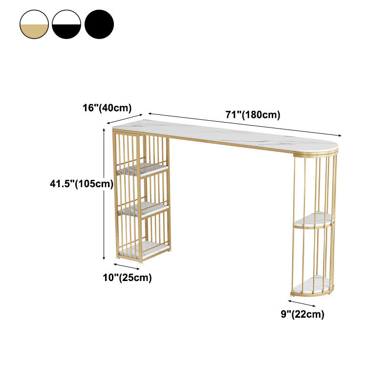 42-inch Height Cocktail Bar Table Nordic Metal Base Bar Height Storage Table