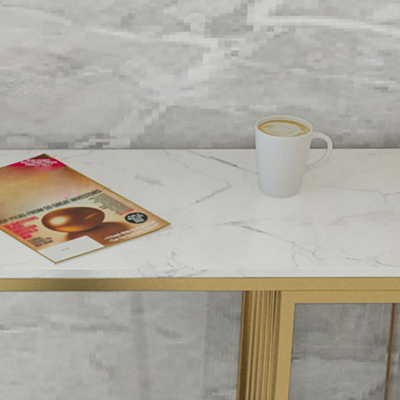 Glam Style Rectangle Counter Table Marble Top 42-inch Height Table for Dining Room
