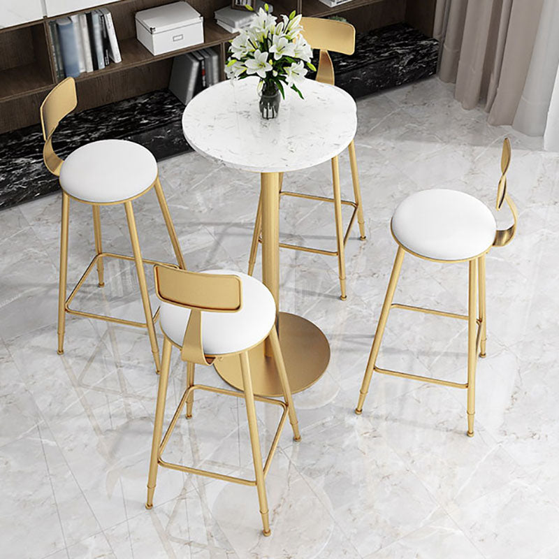 Table de bar en marbre Glam Style Gold Base Bistro Table pour intérieur