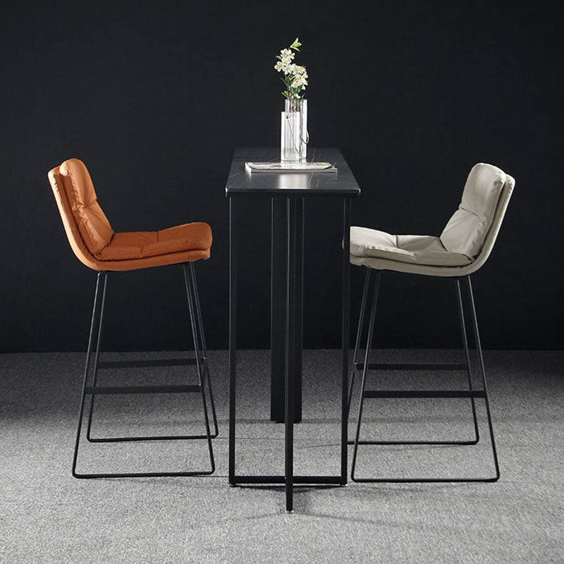 Industrial Rectangle Top Counter Table Marble Top 42-inch Height Table