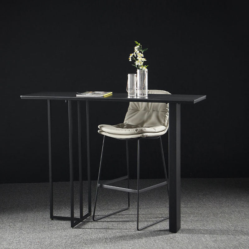 Industrial Rectangle Top Counter Table Marble Top 42-inch Height Table