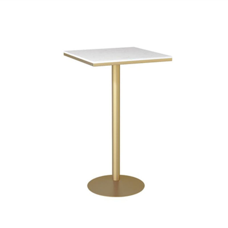 Nordic Marble Bar Table 42-inch Height Gold Metal Base Bistro Table