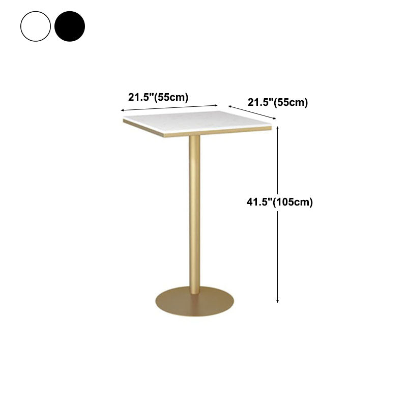 Nordic Marble Bar Table 42-inch Height Gold Metal Base Bistro Table