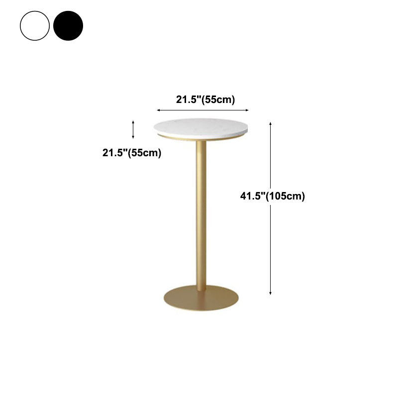 Nordic Marble Bar Table 42-inch Height Gold Metal Base Bistro Table