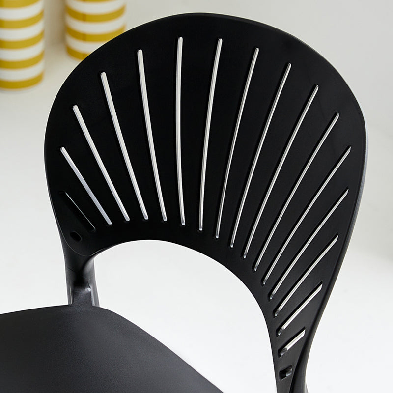 Stack-able Modern Footrest Bar Stool Low Back Plastic Rectangular Counter Stool