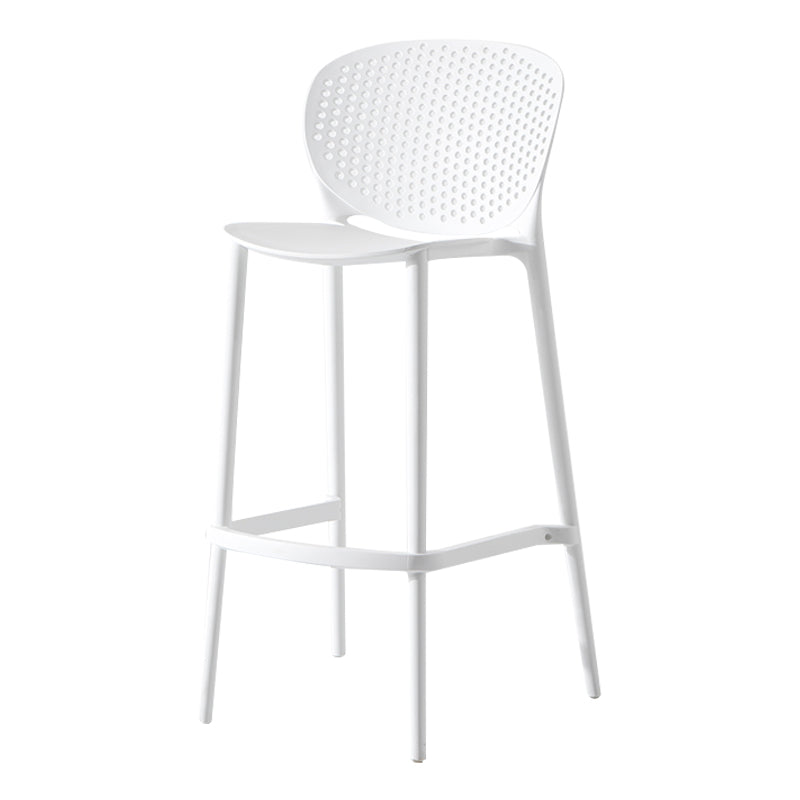 Modern Plastic Counter & Bar Stool Low Back Footrest Stool for Coffee Shop
