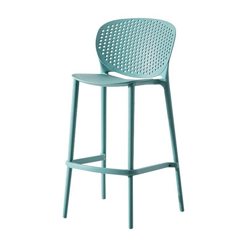 Modern Plastic Counter & Bar Stool Low Back Footrest Stool for Coffee Shop