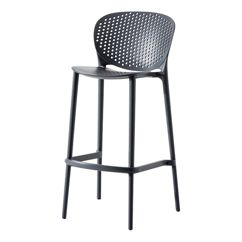 Modern Plastic Counter & Bar Stool Low Back Footrest Stool for Coffee Shop