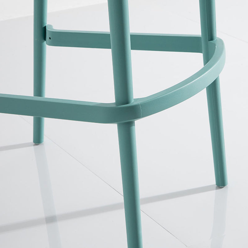 Modern Plastic Counter & Bar Stool Low Back Footrest Stool for Coffee Shop
