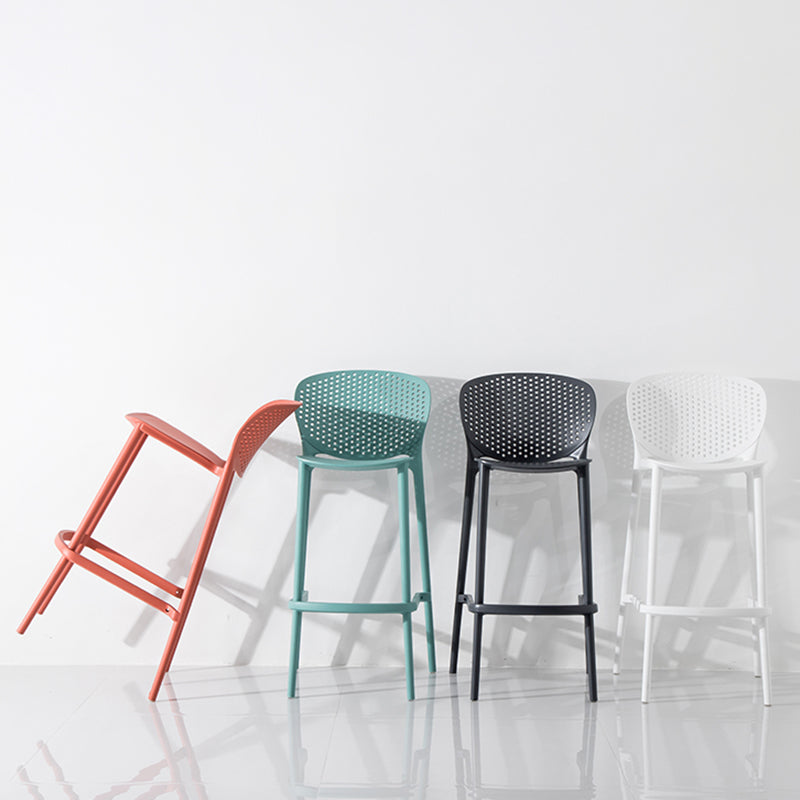 Modern Plastic Counter & Bar Stool Low Back Footrest Stool for Coffee Shop