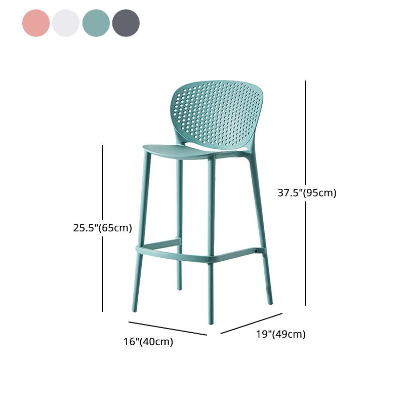 Modern Plastic Counter & Bar Stool Low Back Footrest Stool for Coffee Shop