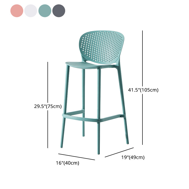 Modern Plastic Counter & Bar Stool Low Back Footrest Stool for Coffee Shop