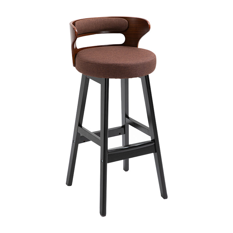 Taburete moderno de respaldo de respaldo sin brazo Taburete de bar de madera con cojín