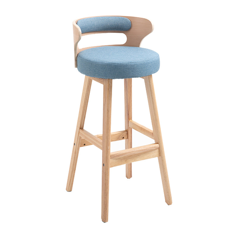 Taburete moderno de respaldo de respaldo sin brazo Taburete de bar de madera con cojín