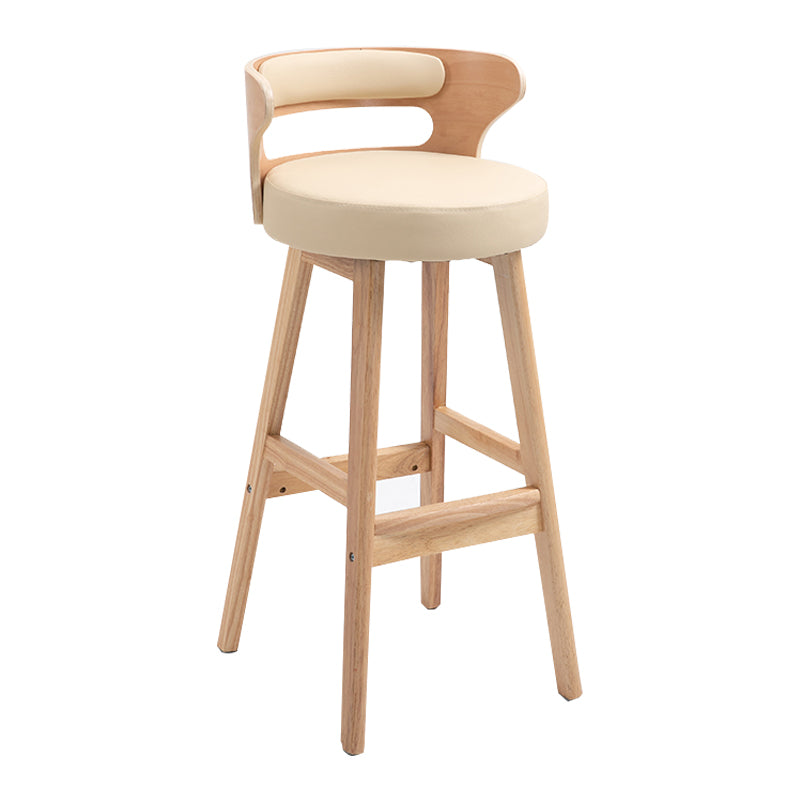 Taburete moderno de respaldo de respaldo sin brazo Taburete de bar de madera con cojín