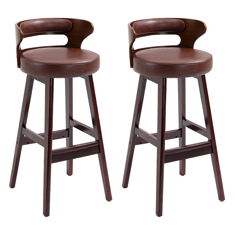 Taburete moderno de respaldo de respaldo sin brazo Taburete de bar de madera con cojín