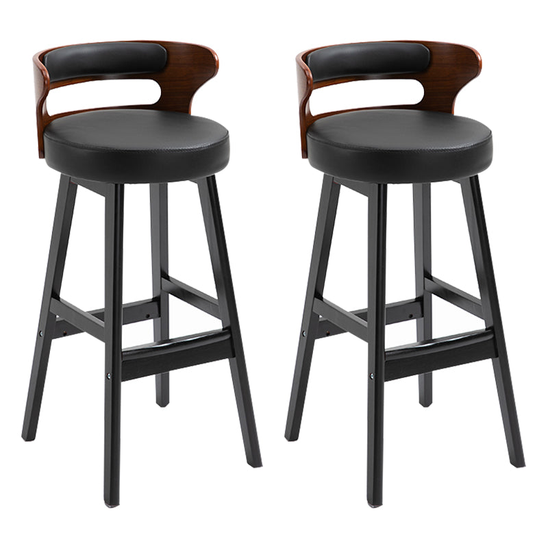 Taburete moderno de respaldo de respaldo sin brazo Taburete de bar de madera con cojín