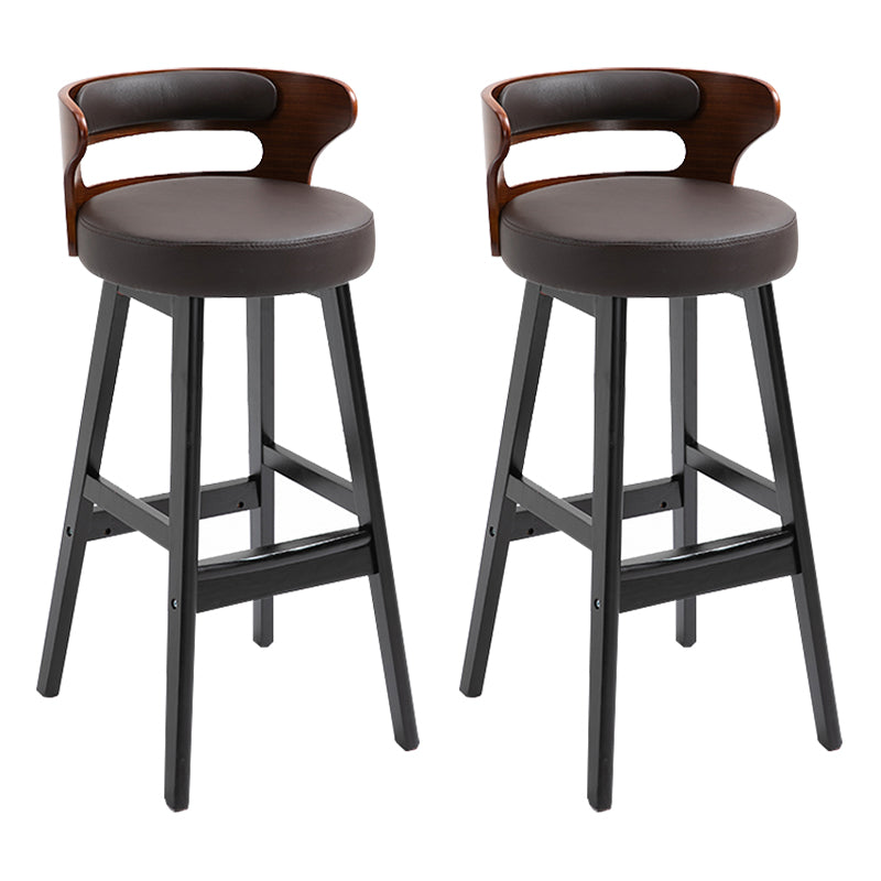 Taburete moderno de respaldo de respaldo sin brazo Taburete de bar de madera con cojín