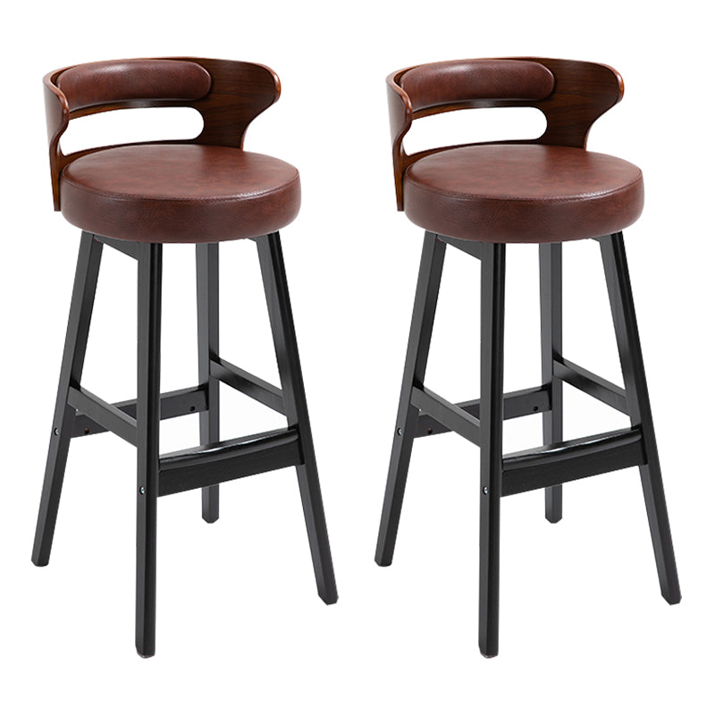 Taburete moderno de respaldo de respaldo sin brazo Taburete de bar de madera con cojín