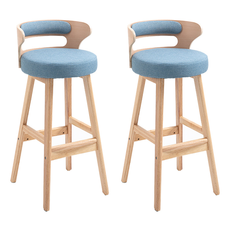 Taburete moderno de respaldo de respaldo sin brazo Taburete de bar de madera con cojín