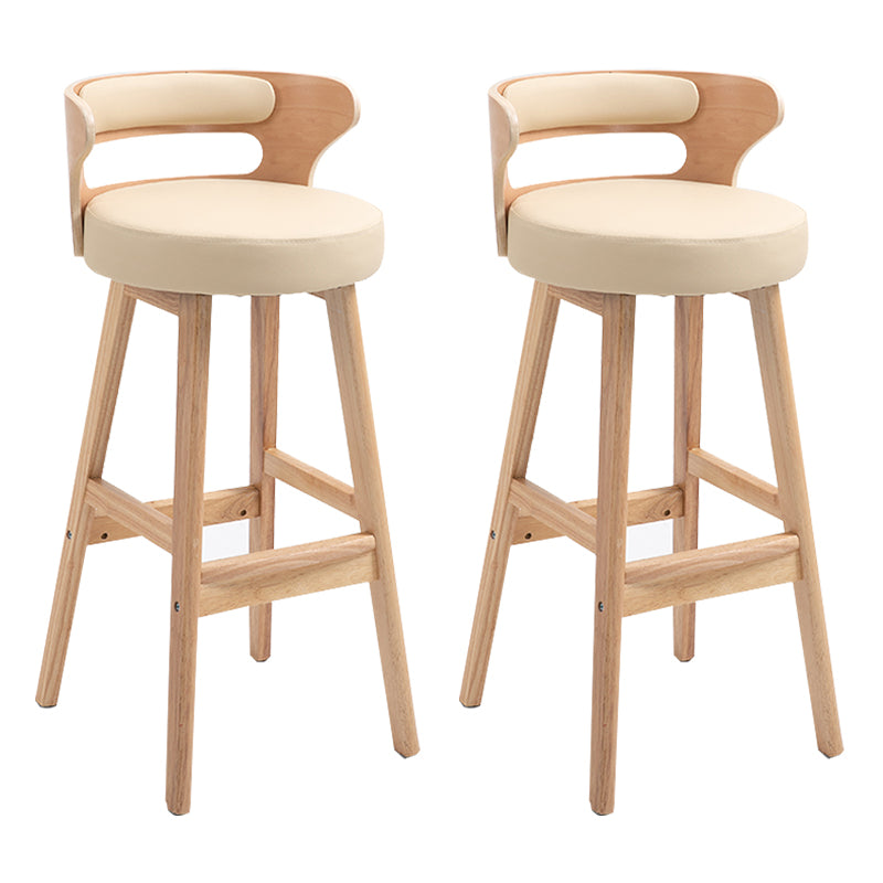 Taburete moderno de respaldo de respaldo sin brazo Taburete de bar de madera con cojín