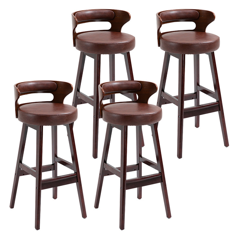 Taburete moderno de respaldo de respaldo sin brazo Taburete de bar de madera con cojín