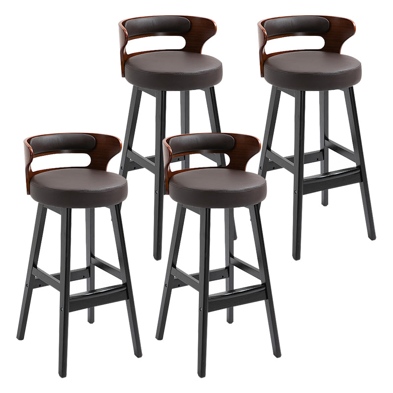 Taburete moderno de respaldo de respaldo sin brazo Taburete de bar de madera con cojín