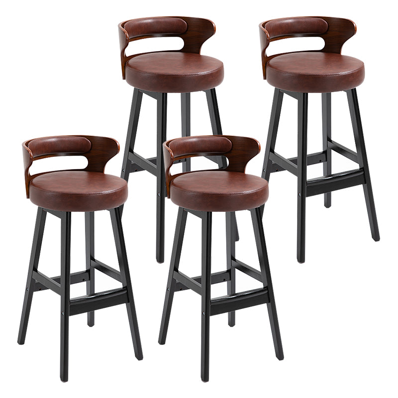 Taburete moderno de respaldo de respaldo sin brazo Taburete de bar de madera con cojín