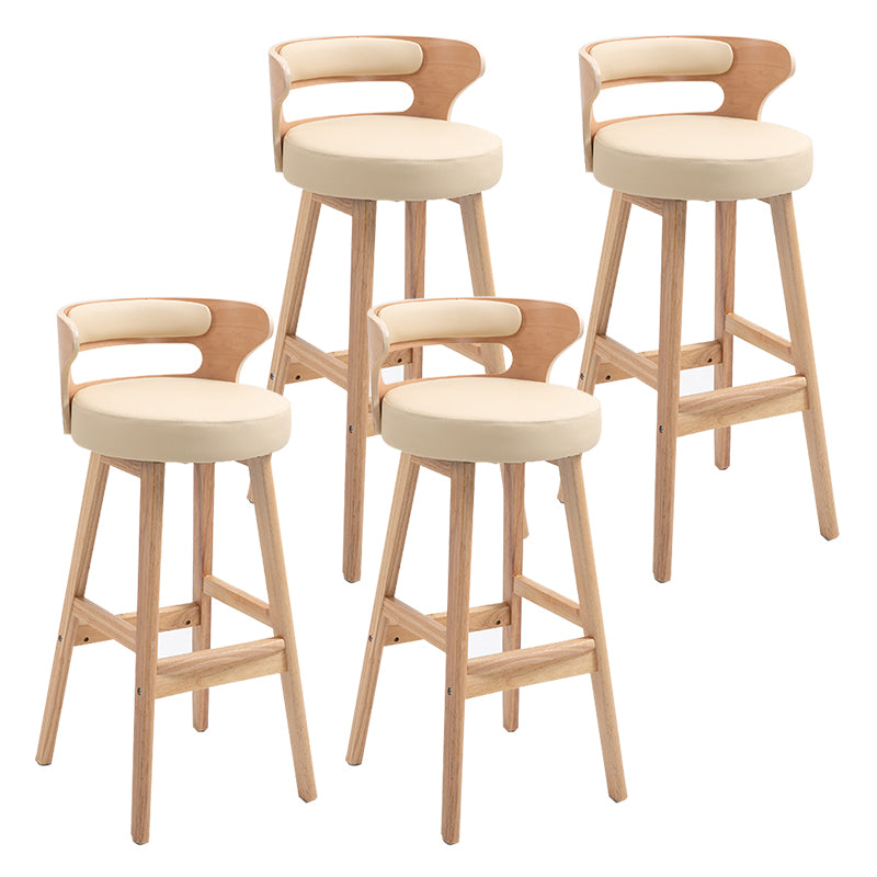 Taburete moderno de respaldo de respaldo sin brazo Taburete de bar de madera con cojín