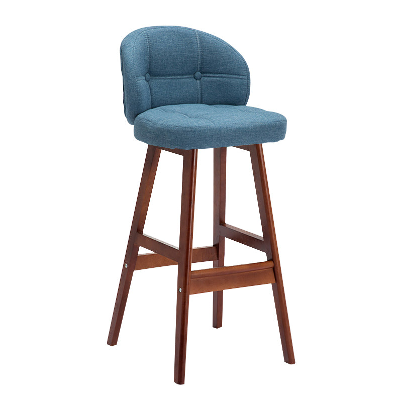 Taburete moderno sin brazos para mostrador, taburete de Bar de madera para el hogar con Pedal y cojín