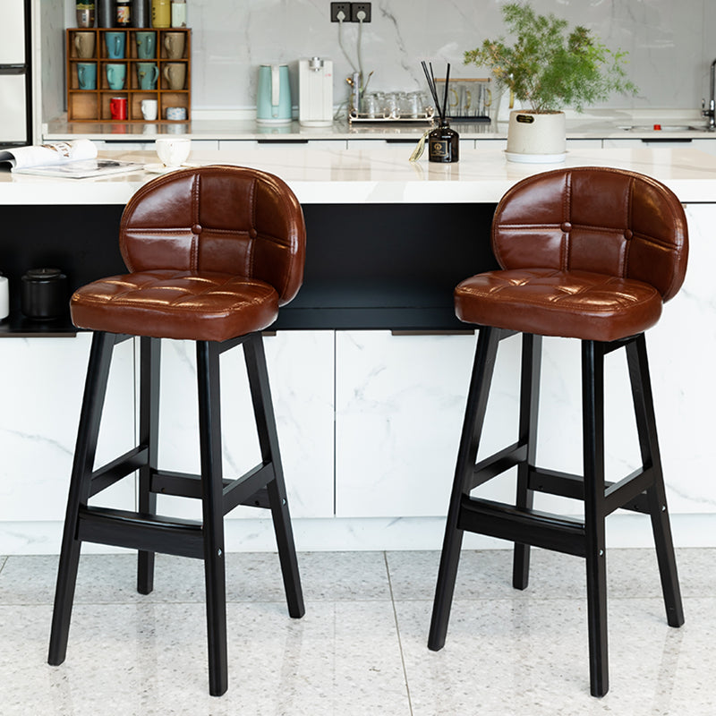 Taburete moderno sin brazos para mostrador, taburete de Bar de madera para el hogar con Pedal y cojín