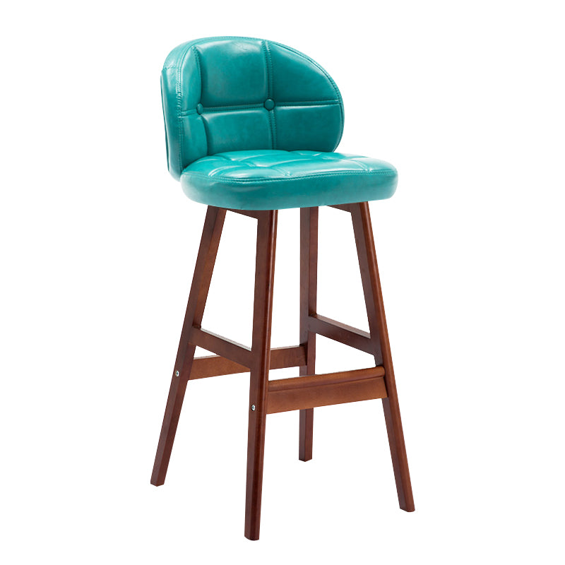 Taburete moderno sin brazos para mostrador, taburete de Bar de madera para el hogar con Pedal y cojín