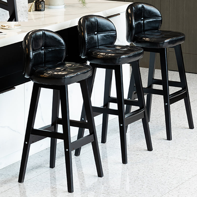 Taburete moderno sin brazos para mostrador, taburete de Bar de madera para el hogar con Pedal y cojín