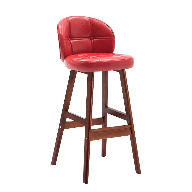 Taburete moderno sin brazos para mostrador, taburete de Bar de madera para el hogar con Pedal y cojín