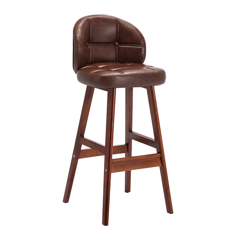 Taburete moderno sin brazos para mostrador, taburete de Bar de madera para el hogar con Pedal y cojín