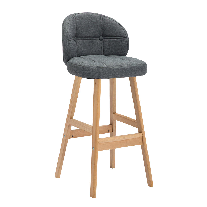 Taburete moderno sin brazos para mostrador, taburete de Bar de madera para el hogar con Pedal y cojín