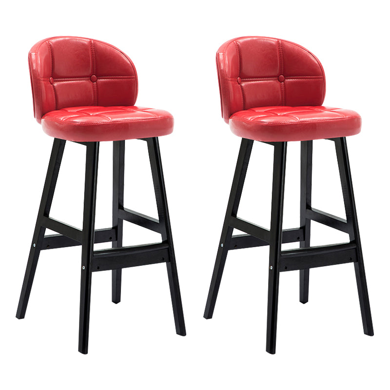 Taburete moderno sin brazos para mostrador, taburete de Bar de madera para el hogar con Pedal y cojín