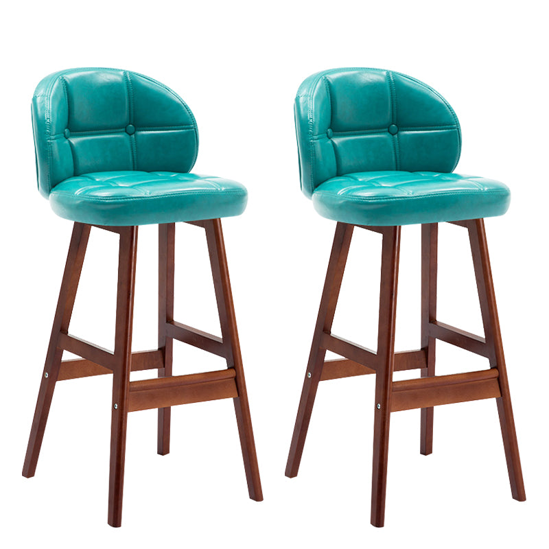 Taburete moderno sin brazos para mostrador, taburete de Bar de madera para el hogar con Pedal y cojín