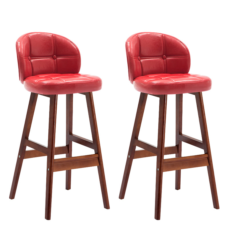 Taburete moderno sin brazos para mostrador, taburete de Bar de madera para el hogar con Pedal y cojín