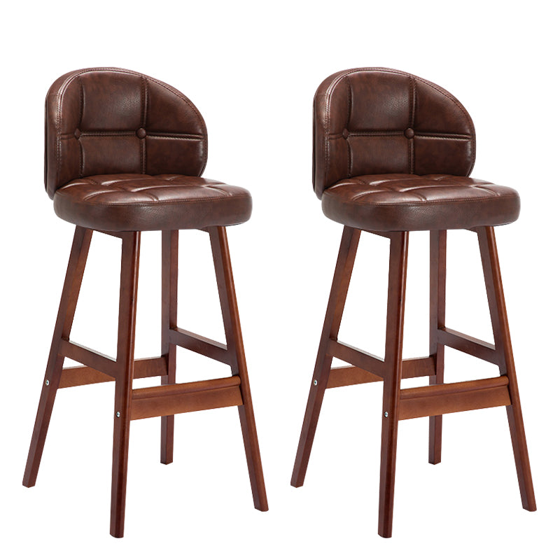 Taburete moderno sin brazos para mostrador, taburete de Bar de madera para el hogar con Pedal y cojín