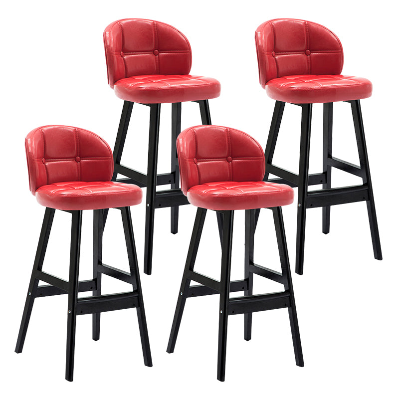 Taburete moderno sin brazos para mostrador, taburete de Bar de madera para el hogar con Pedal y cojín