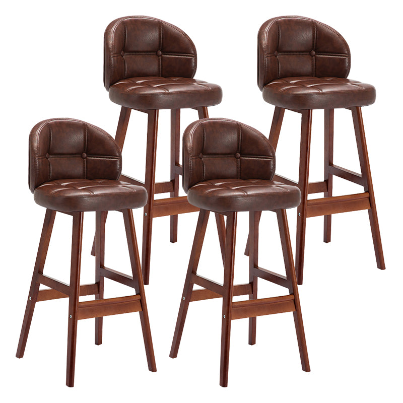 Taburete moderno sin brazos para mostrador, taburete de Bar de madera para el hogar con Pedal y cojín