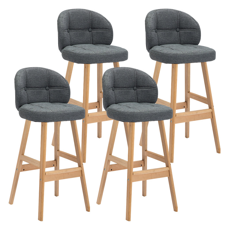 Taburete moderno sin brazos para mostrador, taburete de Bar de madera para el hogar con Pedal y cojín