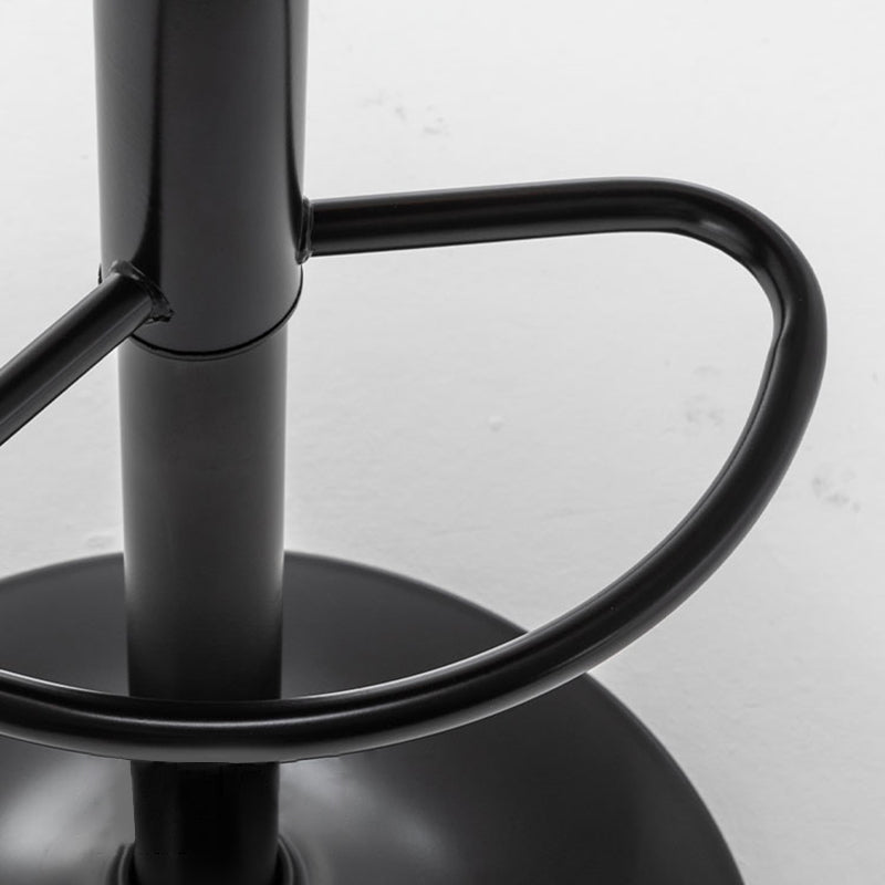 Contemporary Faux Leather Bar Stool Footrest Low Back Adjustable Height Swivel Stool