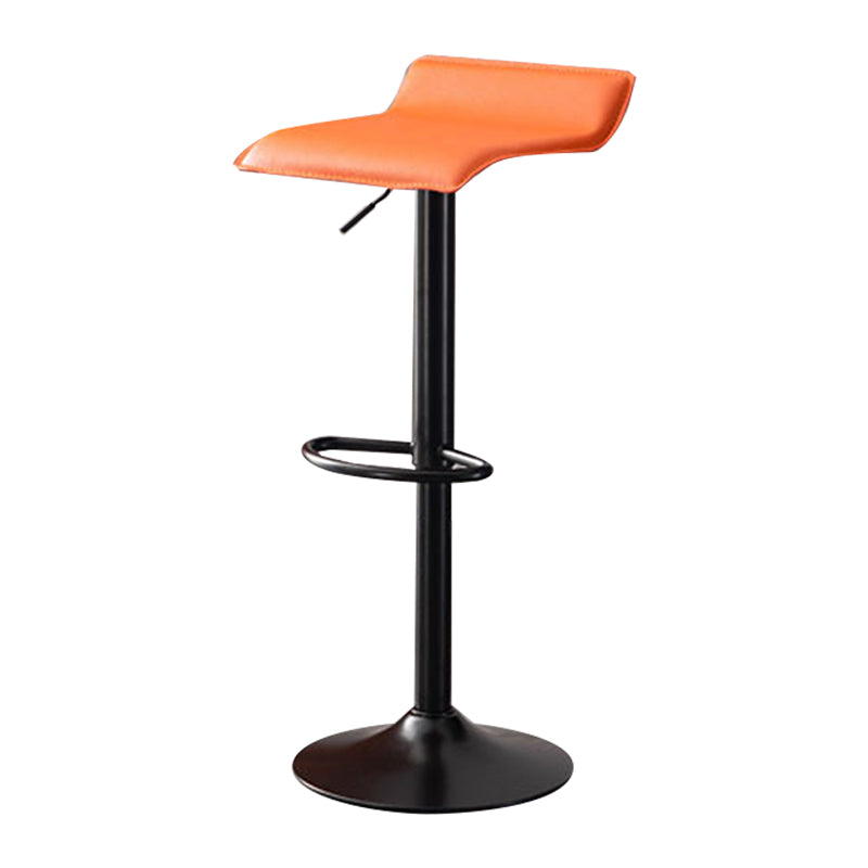 Modern Adjustable Swivel Bar Stool Footrest Low Back Faux Leather Bar Stool