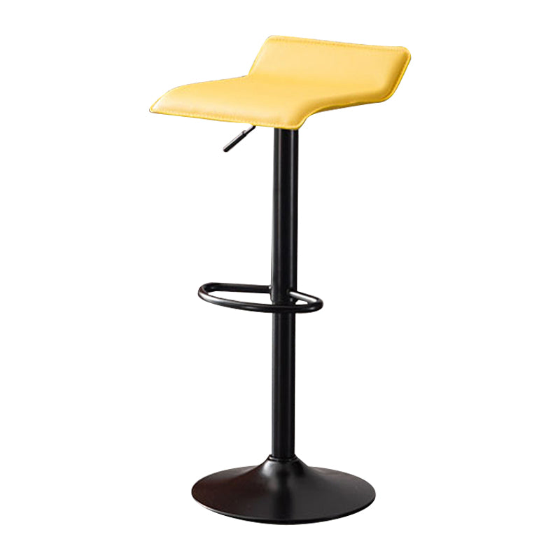 Modern Adjustable Swivel Bar Stool Footrest Low Back Faux Leather Bar Stool