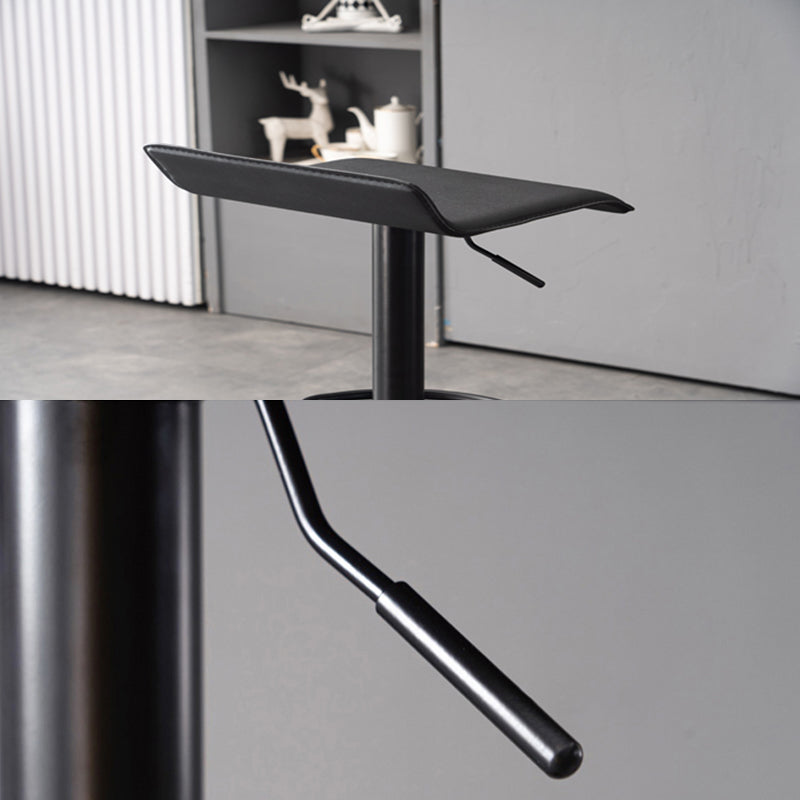 Modern Adjustable Swivel Bar Stool Footrest Low Back Faux Leather Bar Stool