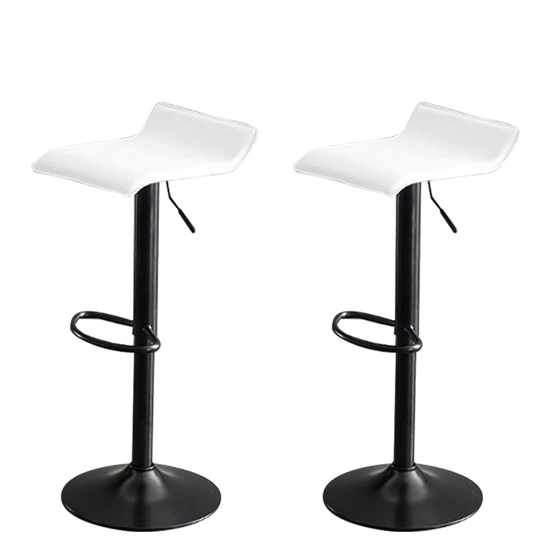 Modern Adjustable Swivel Bar Stool Footrest Low Back Faux Leather Bar Stool