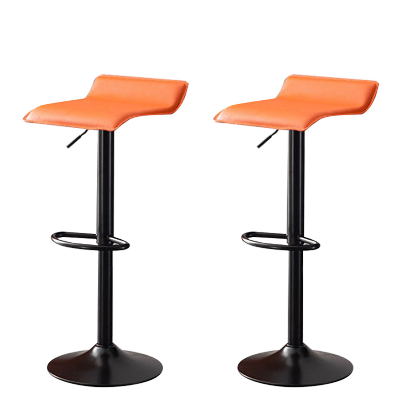 Modern Adjustable Swivel Bar Stool Footrest Low Back Faux Leather Bar Stool