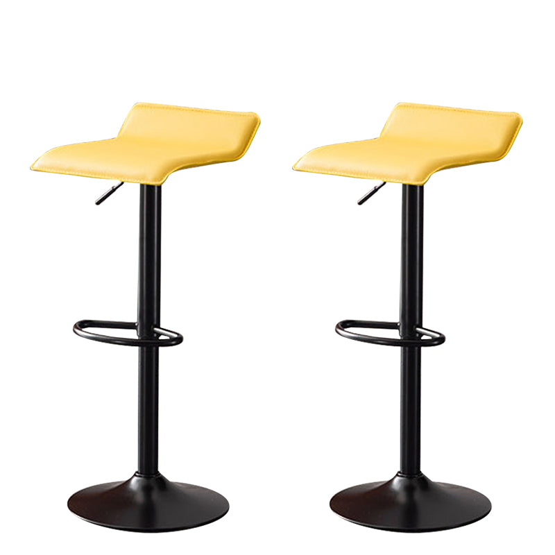 Modern Adjustable Swivel Bar Stool Footrest Low Back Faux Leather Bar Stool
